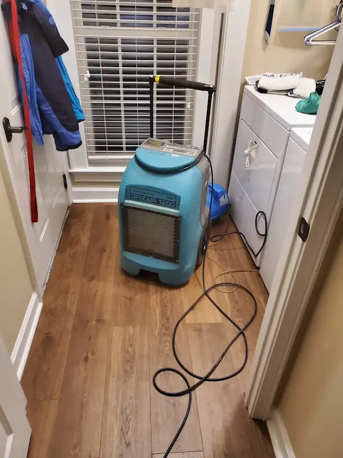 Commercial dehumidifier deployed for Flood Damage Cleanup in La Vista